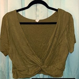 Green twist tank top
